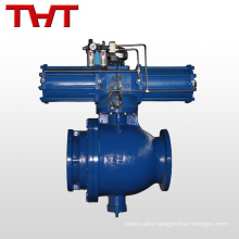 High pressure pipe unloading ash pneumatic actuated flanged ball valve